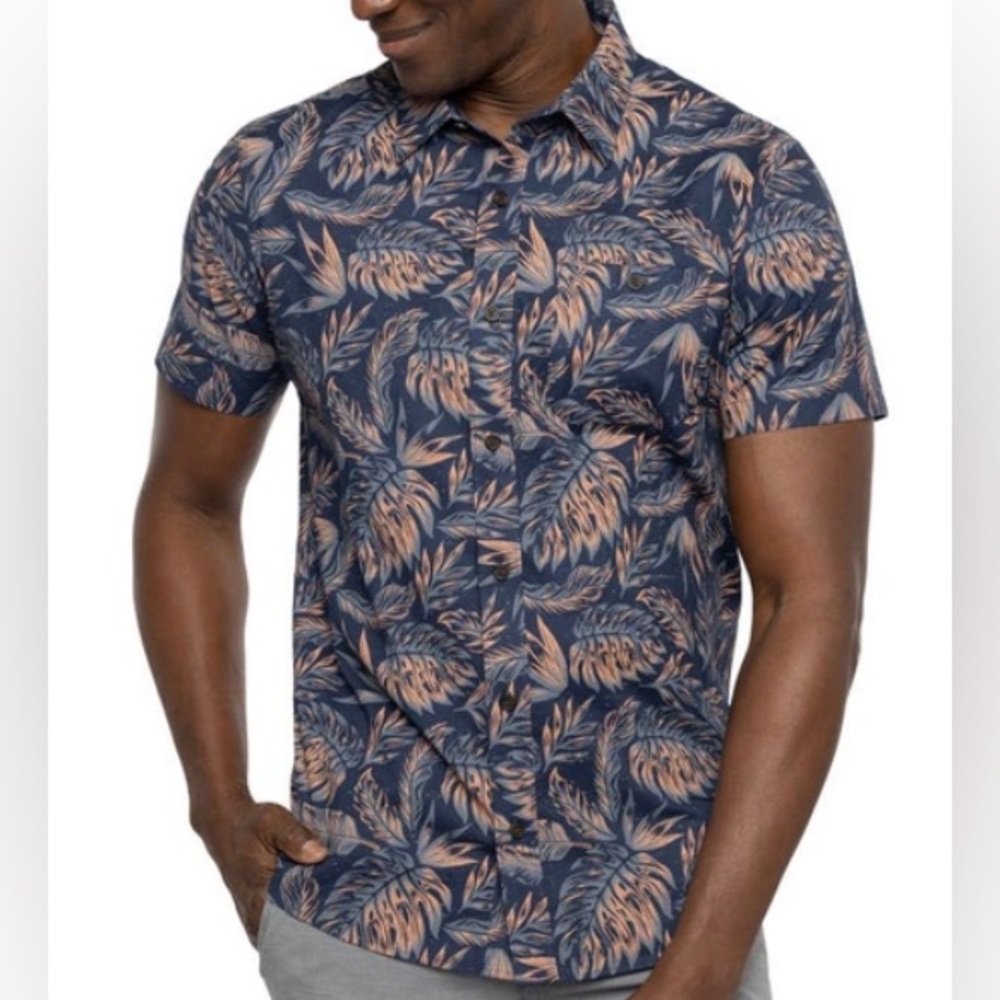 TRAVISMATHEW
Port Royal Leaf Print Stretch Short Sleeve